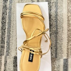 Nine West Metallic Gold Sandals
